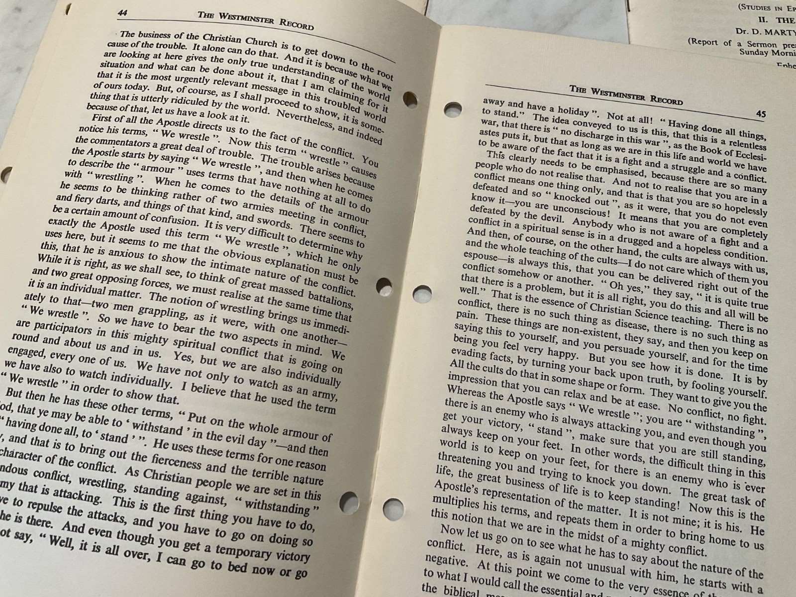 4 Westminster Record Ephesians Ch 6 Martyn Lloyd Jones 1962 The Enemy Described