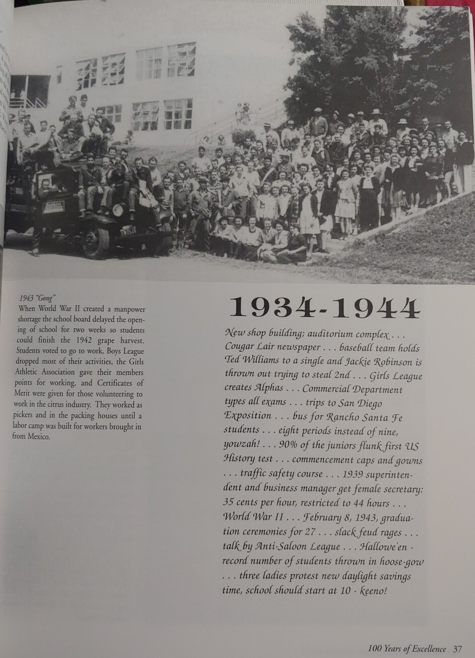 Escondido Union High School History, 100 Years of Excellence