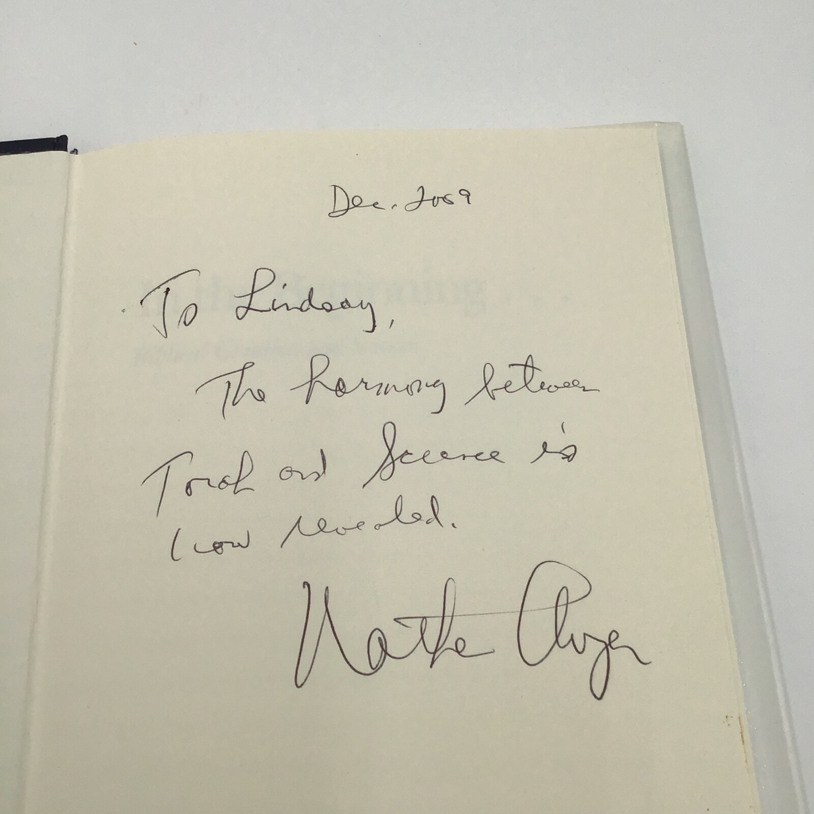 In The Beginning, FIRST ED-*INSCRIBED* by Nathan Aviezer, 2005; 10th printing