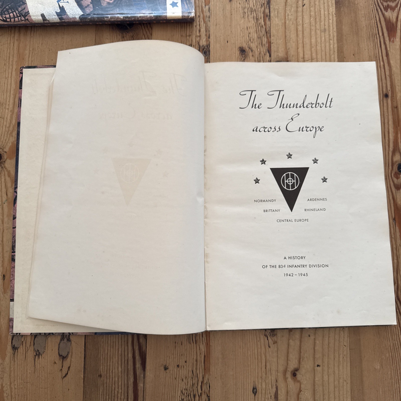 WW2 Book Thunderbolt Across Europe 83rd Infantry Army Military Map Vintage Book