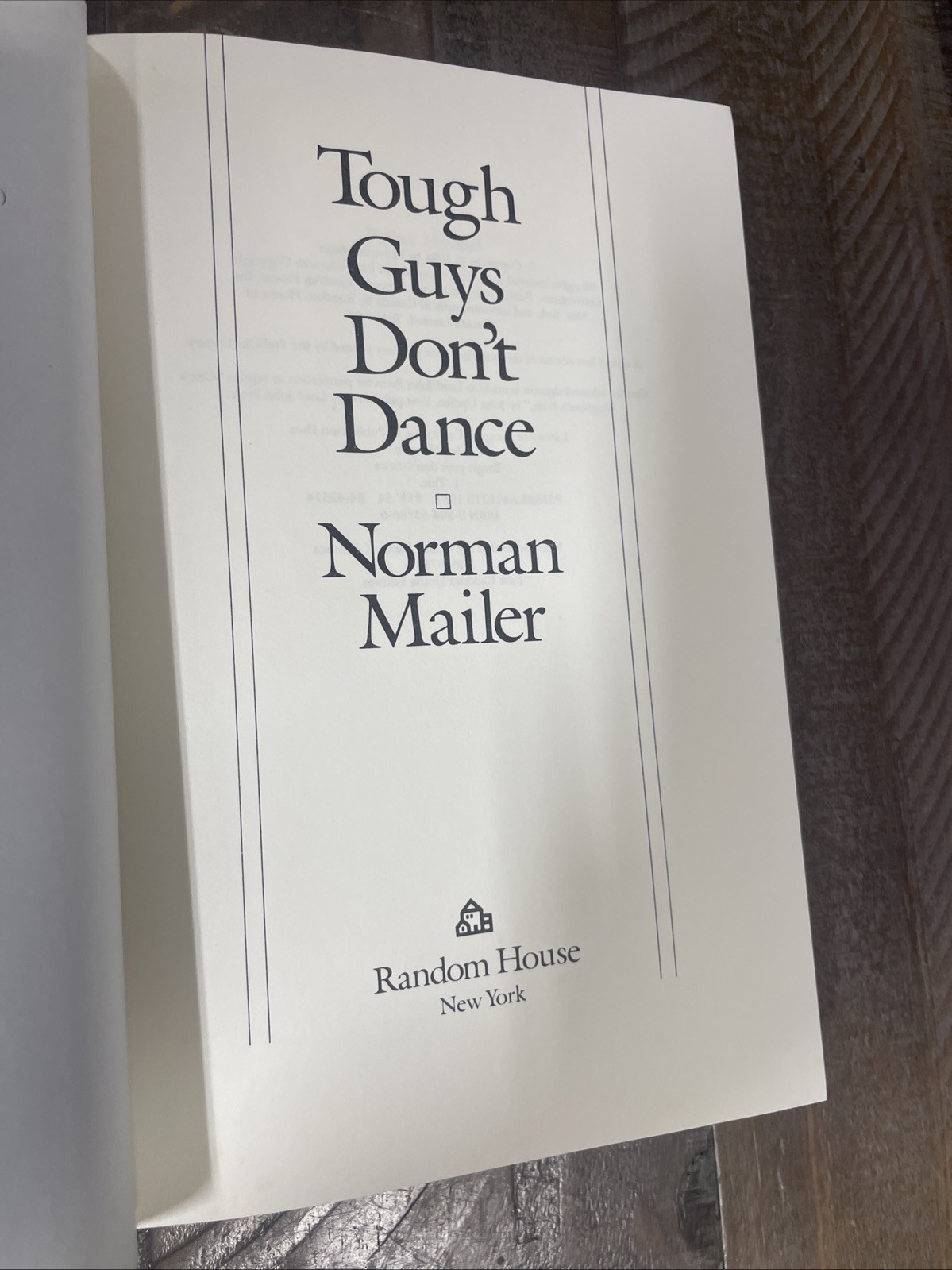 *SIGNED BY AUTHOR* Norman Miller – Tough Guys Don’t Dance HC/DJ 1984 1st Edition