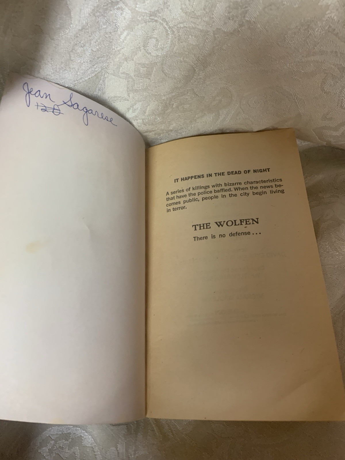 The Wolfen by Whitley Strieber Bantam 1978 Paperback Movie Novel 6th Print