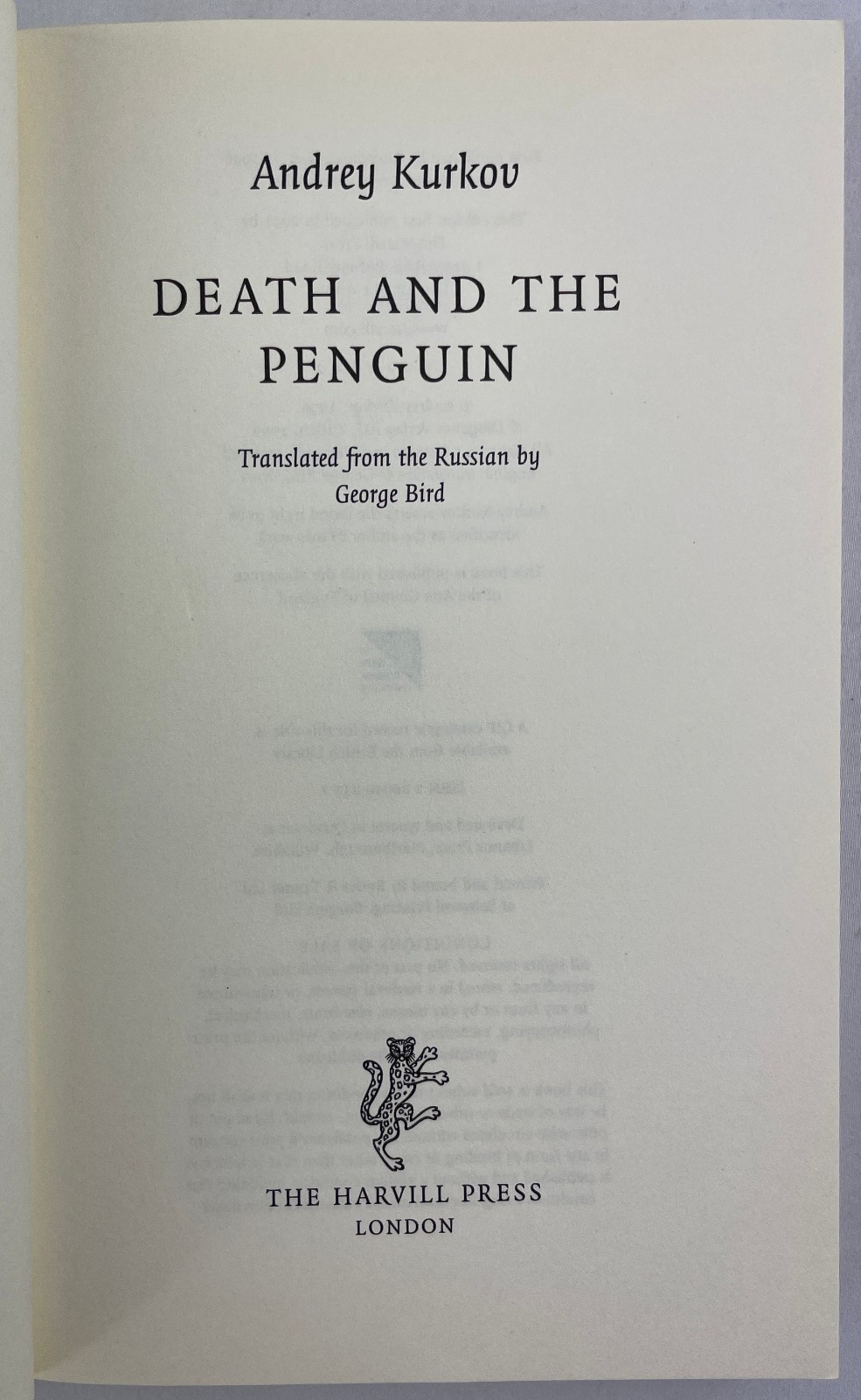 Death and the Penguin, Andrey Kurkov, 2001, Ukrainian Literature, TPBK