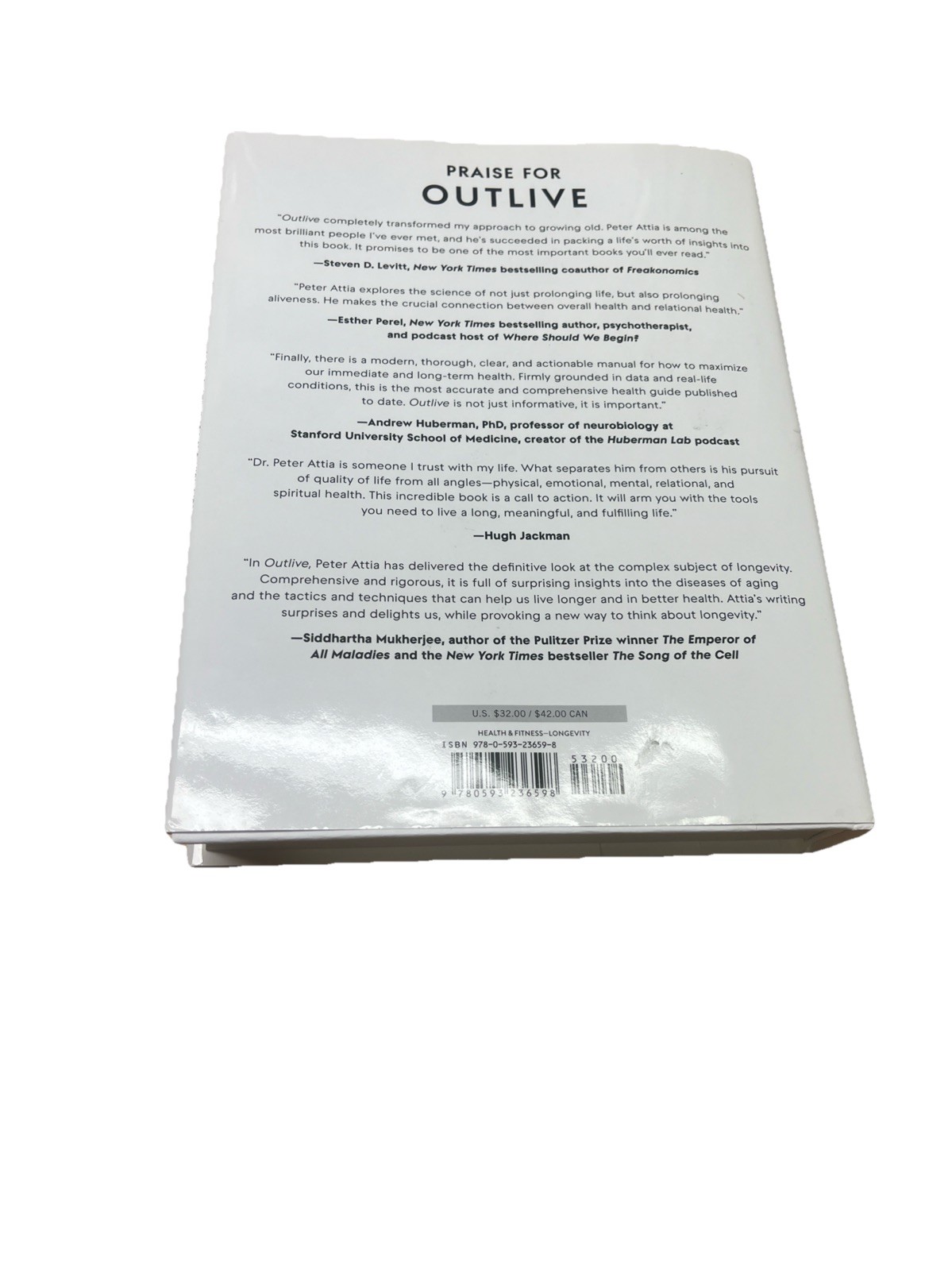 Outlive : The Science and Art of Longevity by Peter Attia (2023, Hardcover)