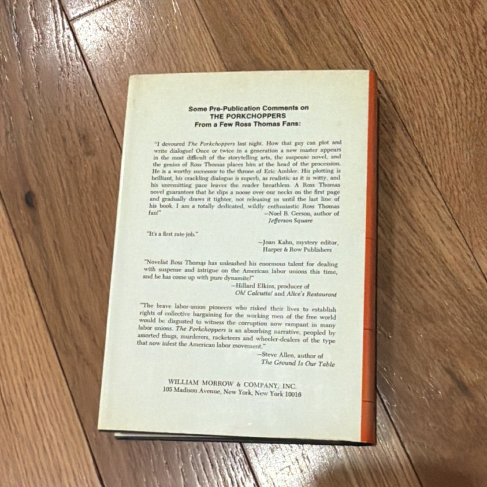The Porkchoppers by Ross Thomas — 1972 William Morrow HC + Dust Jacket, Vintage