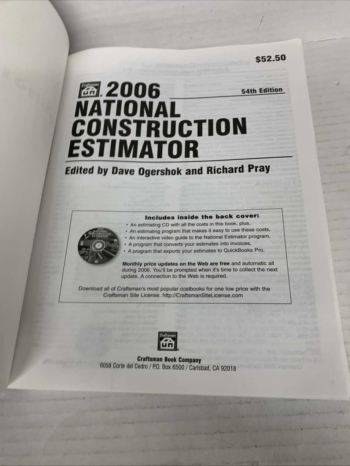 2006 National Construction Estimator – Paperback By Ogershok, Dave – VERY GOOD