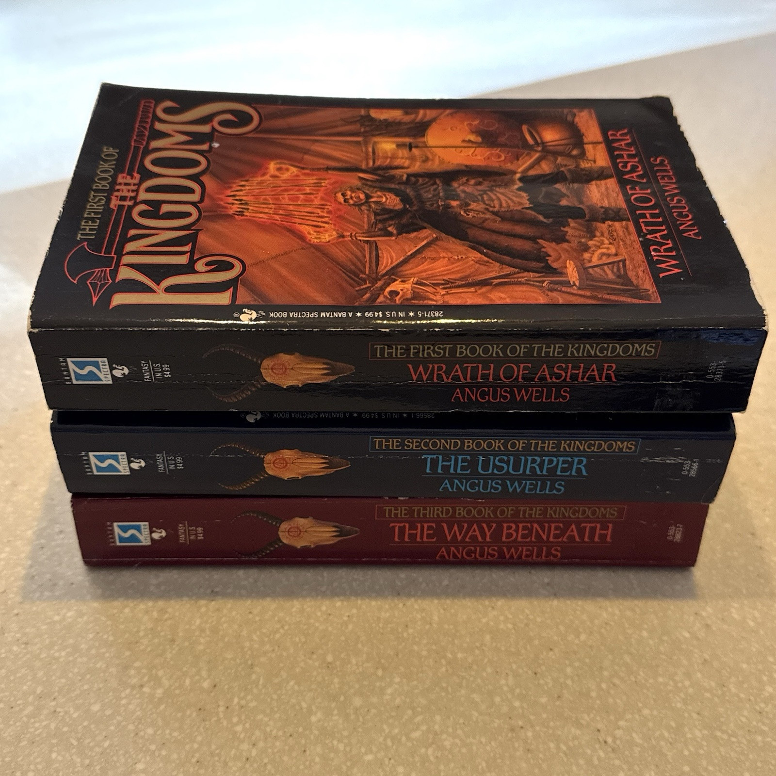 3V Set Angus Wells THE KINGDOMS Wrath of Ashar, Usurper, Way Beneath 1ST Edition