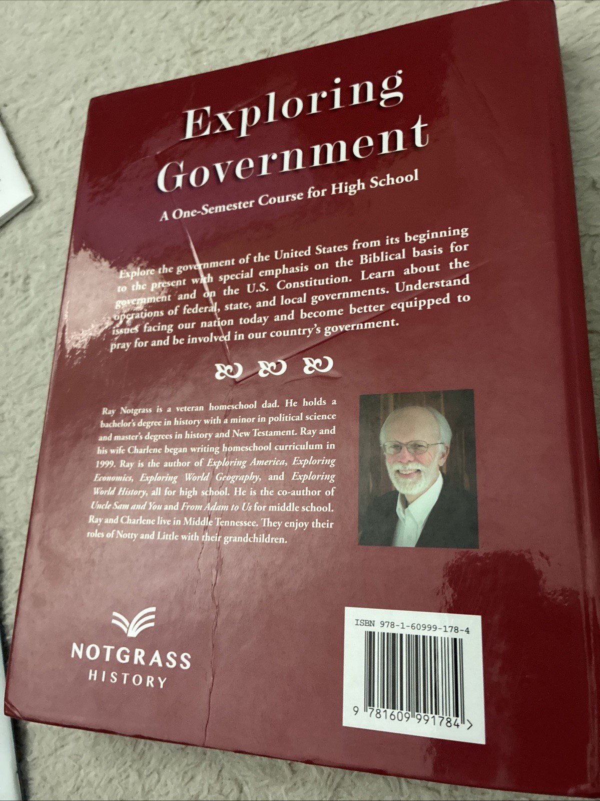 Ray Notgrass “Exploring Government”Hardback Textbook 4th Edition 2023 W/ Guide