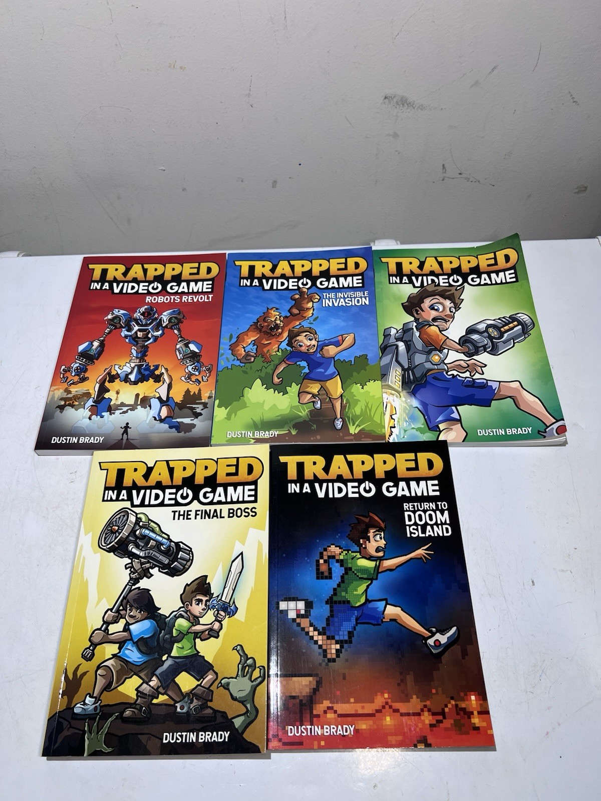 Trapped In A Video Game Book Set #1-5 By Dustin Brady YA Chapter Books 2018