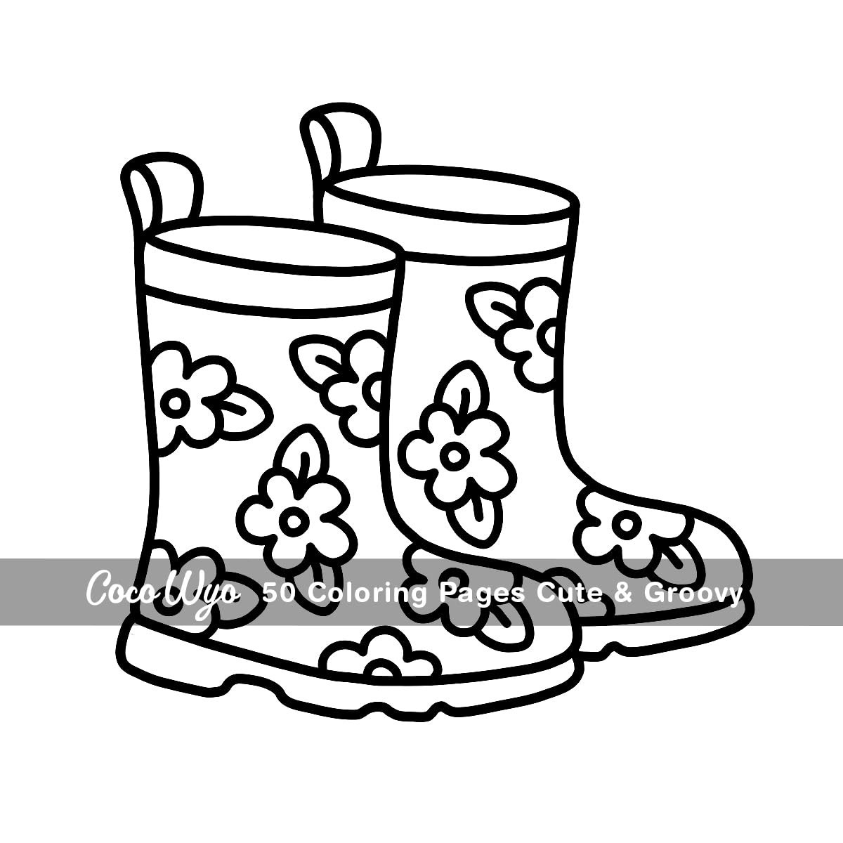 Cute & Groovy Coloring Book for Adults and Kids Bold and Easy Simple and Big
