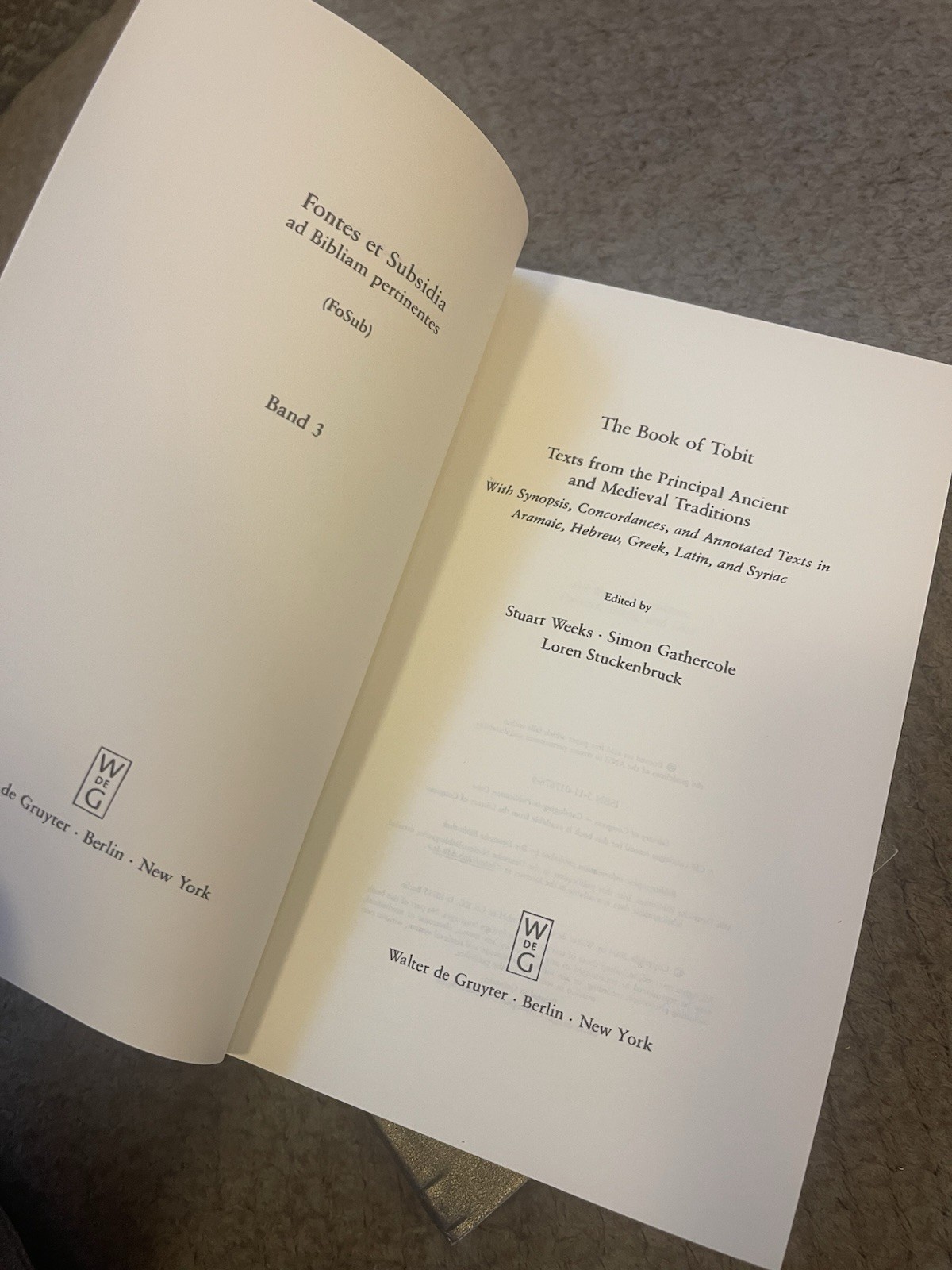 The Book of Tobit Volume 1 & 2