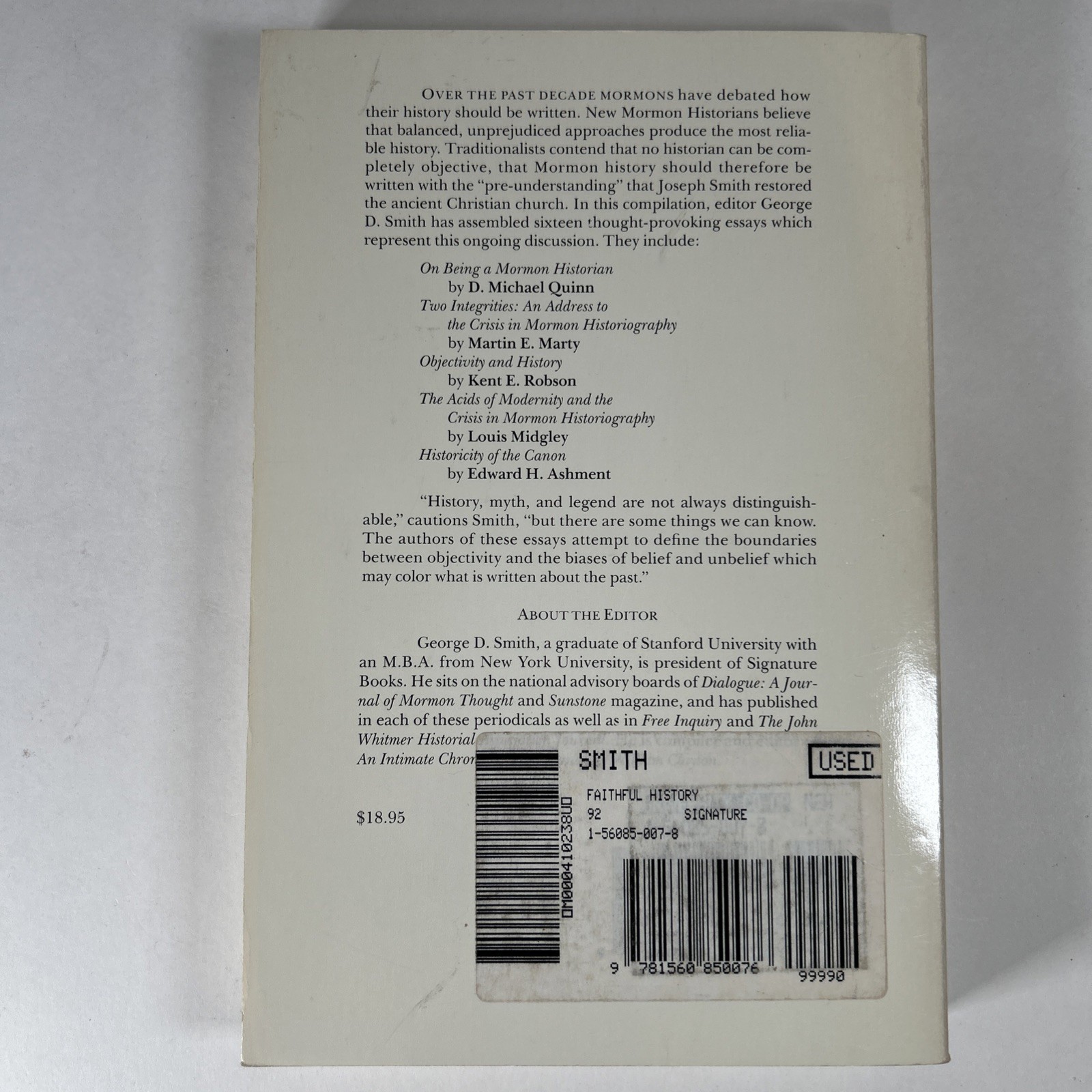 Faithful History: Essays on Writing Mormon History