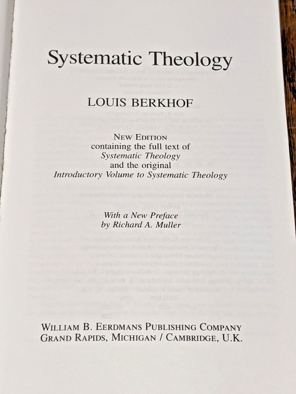 Systemic Theology, New Combined Edition, Louis Berkhor, W.B. Eerdmans 1996 HC-DJ