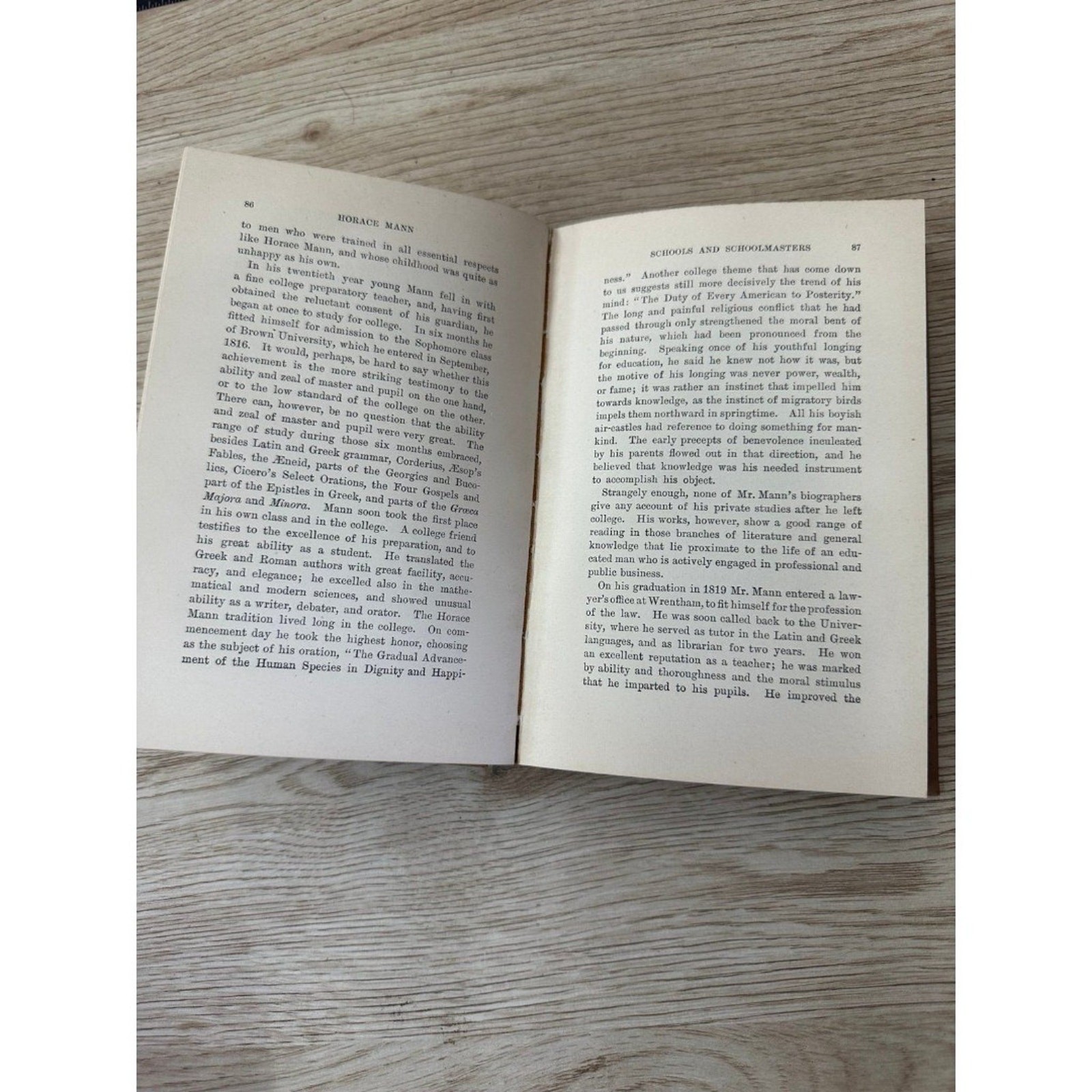Horace Mann the great educators hard back vintage book