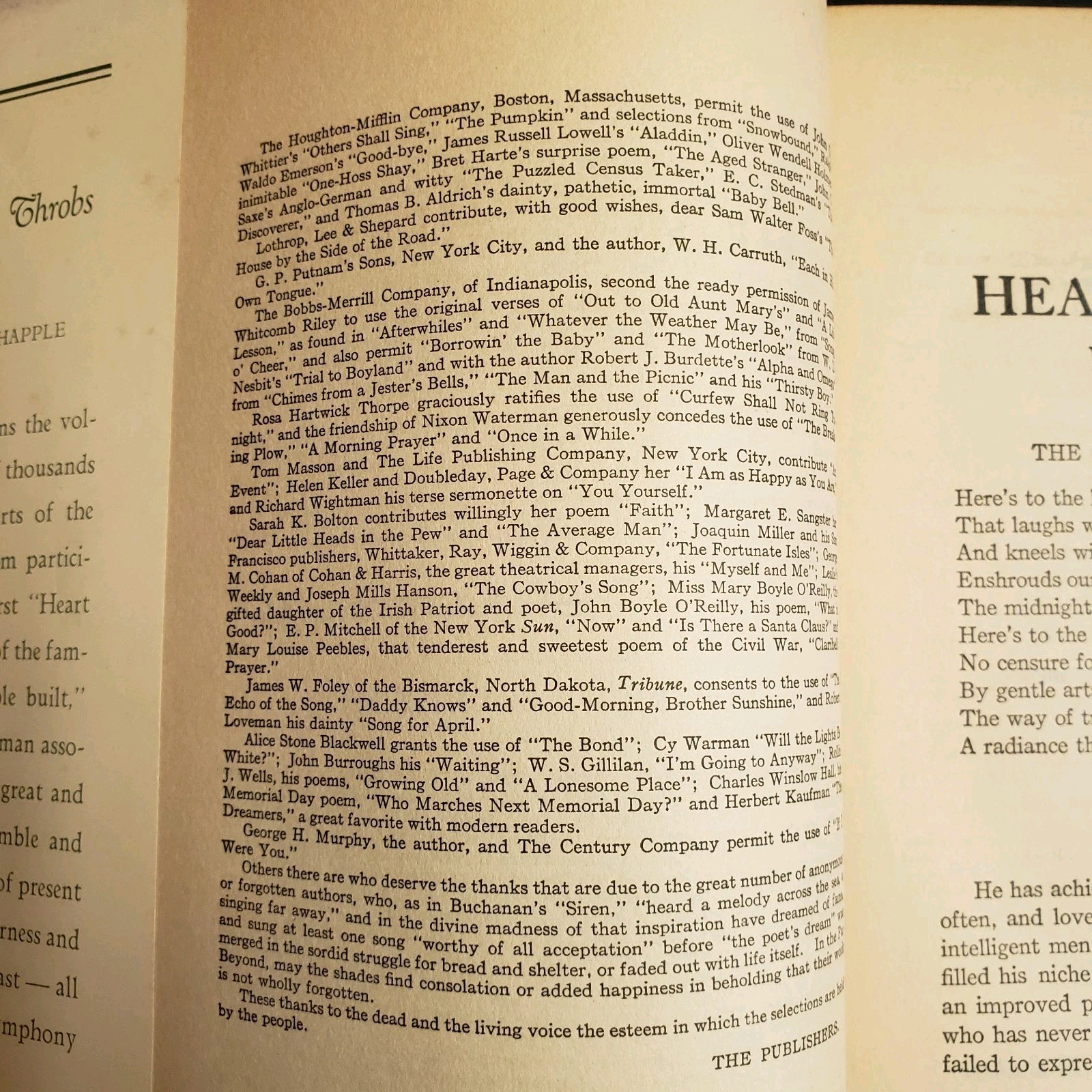 More Heart Throbs In Prose and Verse Volume II, Edited By Joe Mitchell Chapple