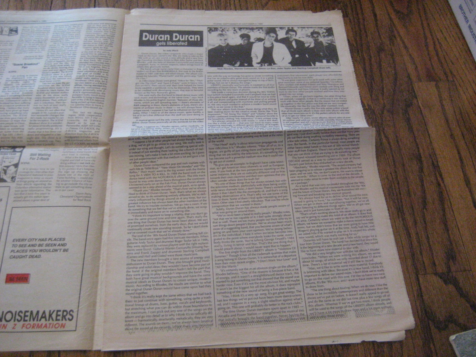The Scene Entertainment Weekly Duran Duran September 1990 Liberty