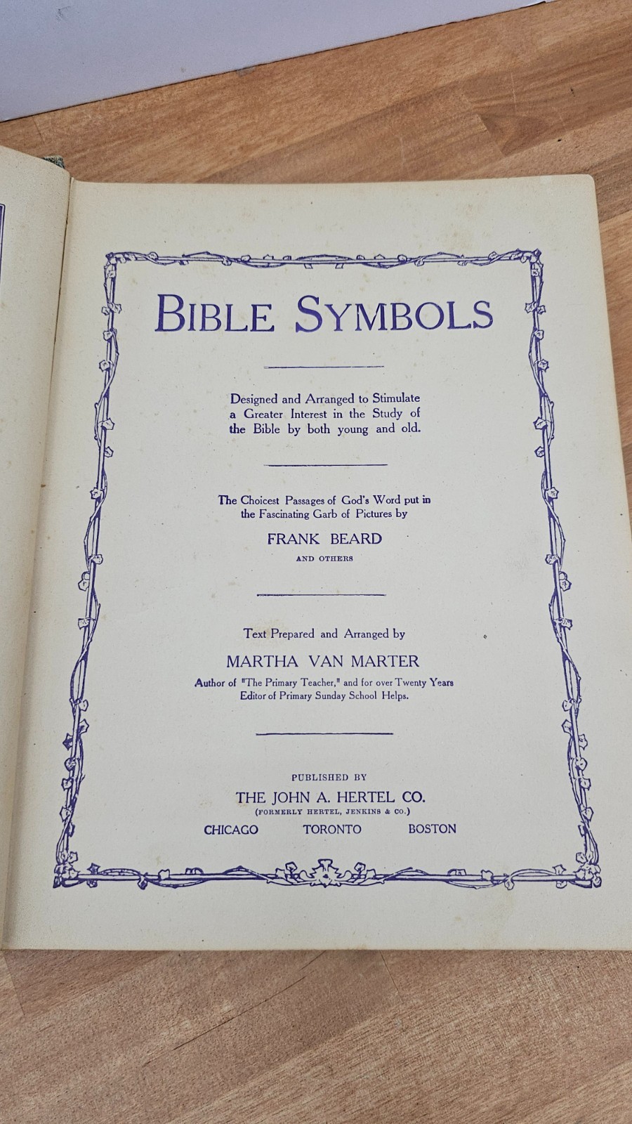 1904 “Bible Symbols or The Bible in Pictures” by Frank Beard Antique