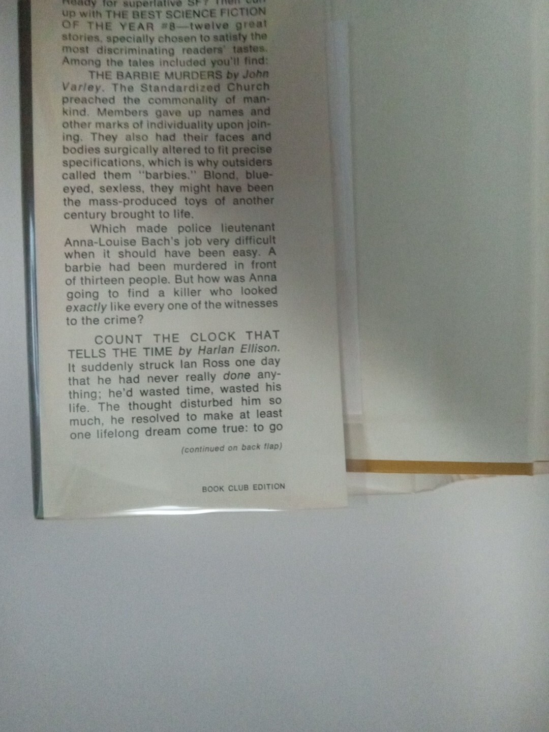 The Best Science Fiction of the Year #8 edited by Terry Carr – 1979 DEL REY BCE