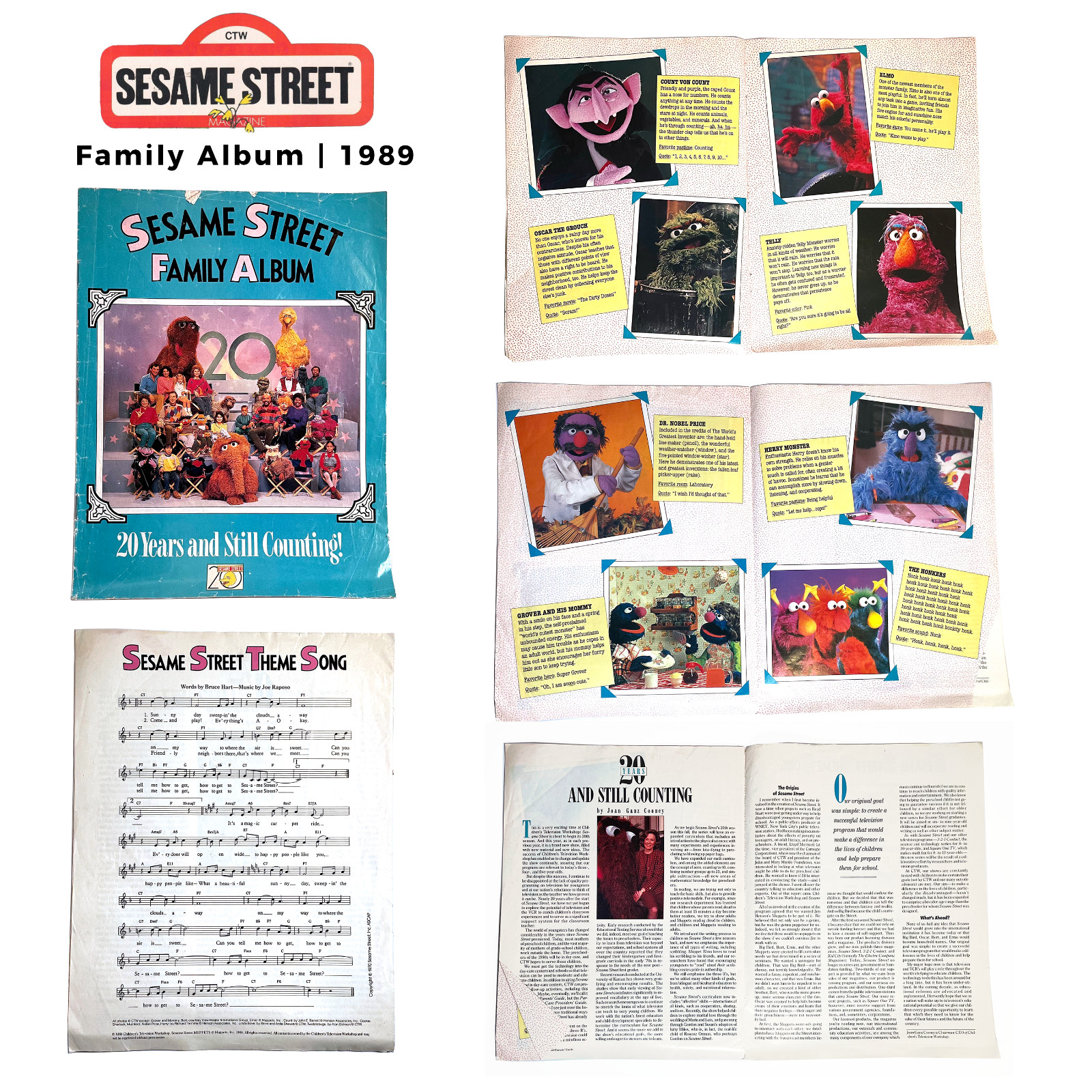 Sesame Street Family Album – 20 Years and Still Counting – 1989 Photo Book