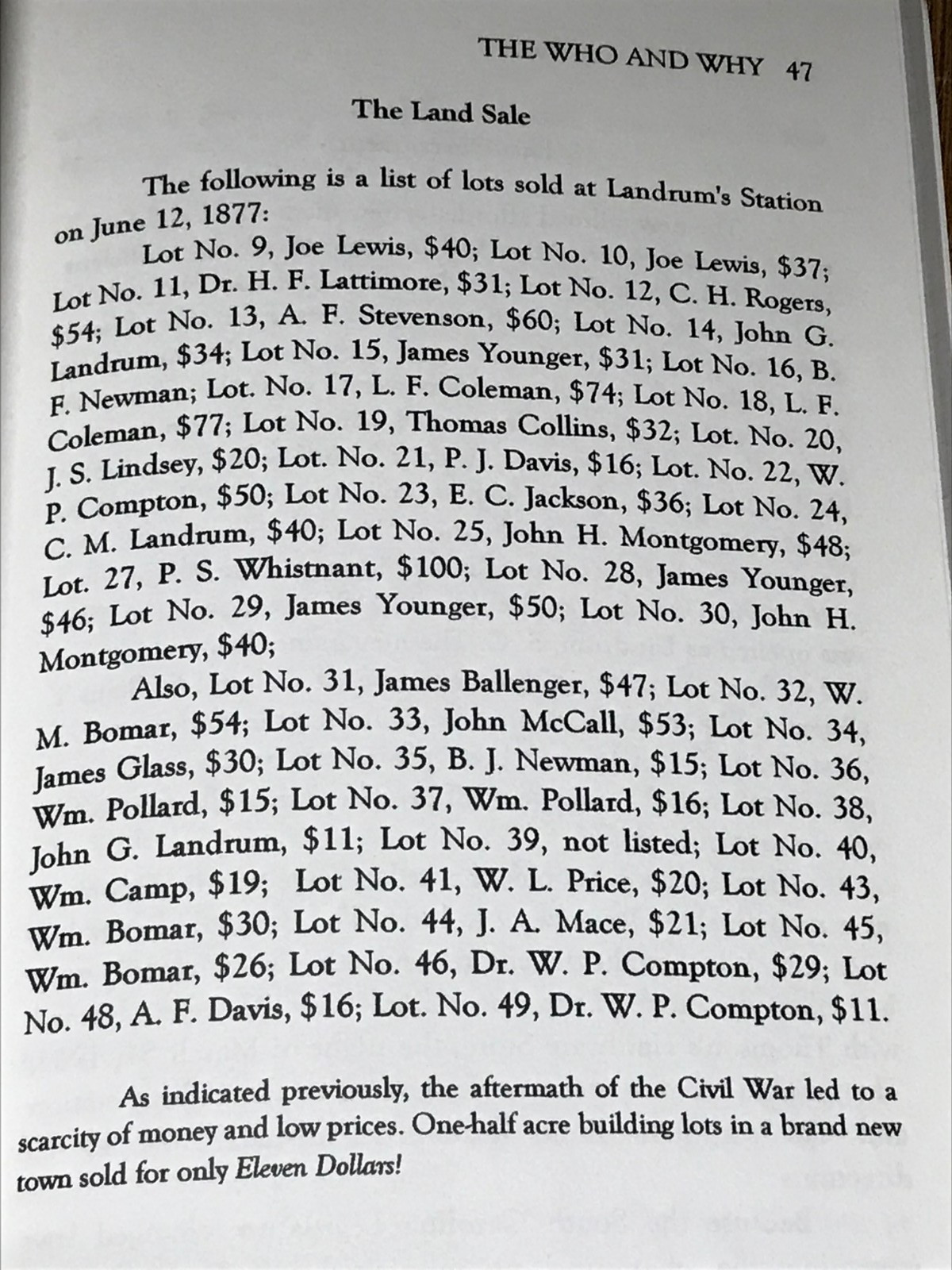 The Who and Why Of Landrum, S.C. Railroad, Crimes, Fires, Churches, Schools