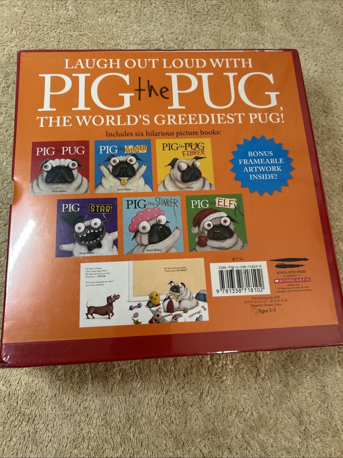 PIG THE PUG 6 Hardcover Picture Books Boxed Set Aaron Blabey Ages 3-5 NEW SEALED