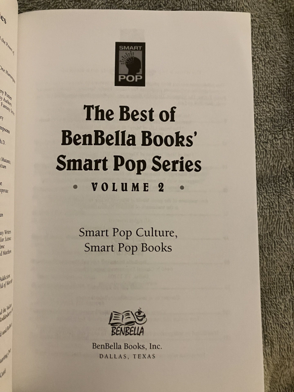 BEST OF BENBELLA books Smart Pop Vol 2 Larry Niven Nick Bostrum Mercedes Lackey