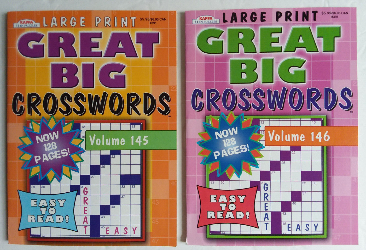 2 Great Big Crossword Books Vol 145 & 146 Large Print 2023 Kappa Missing Pages
