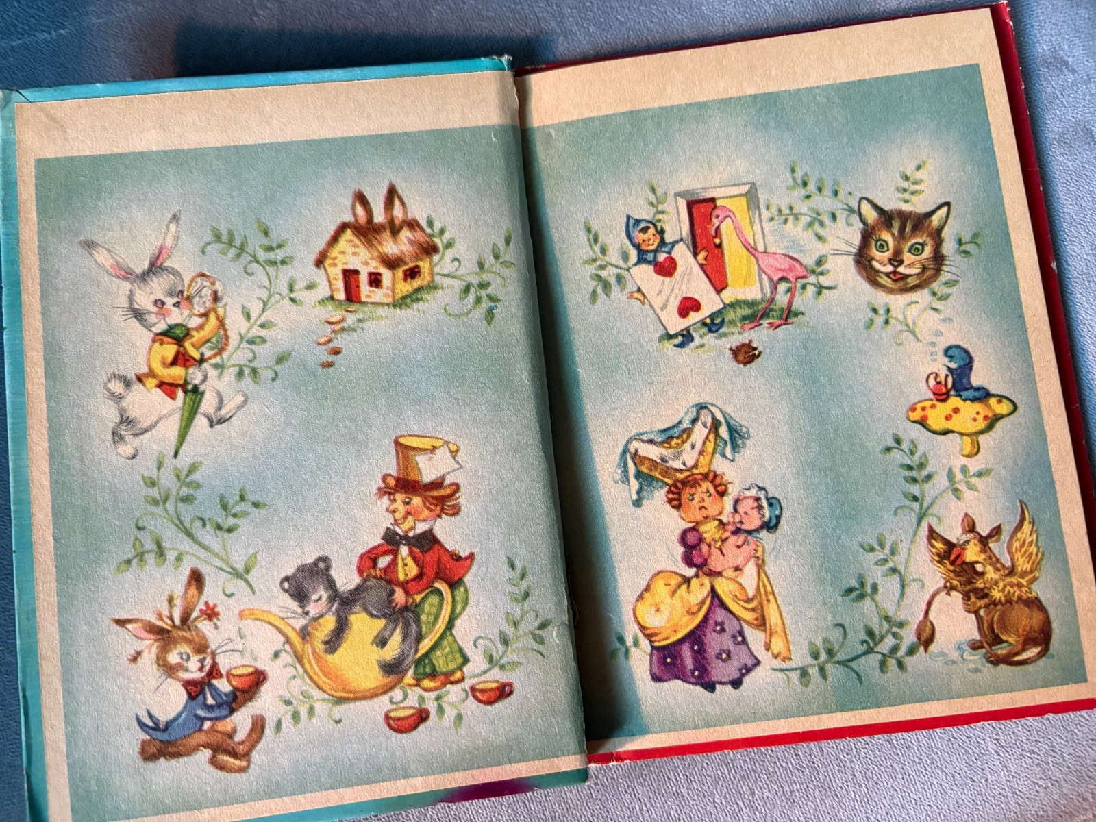 Vintage Alice in Wonderland Rand McNally Book Elf Juniors 1950 Lewis Carroll