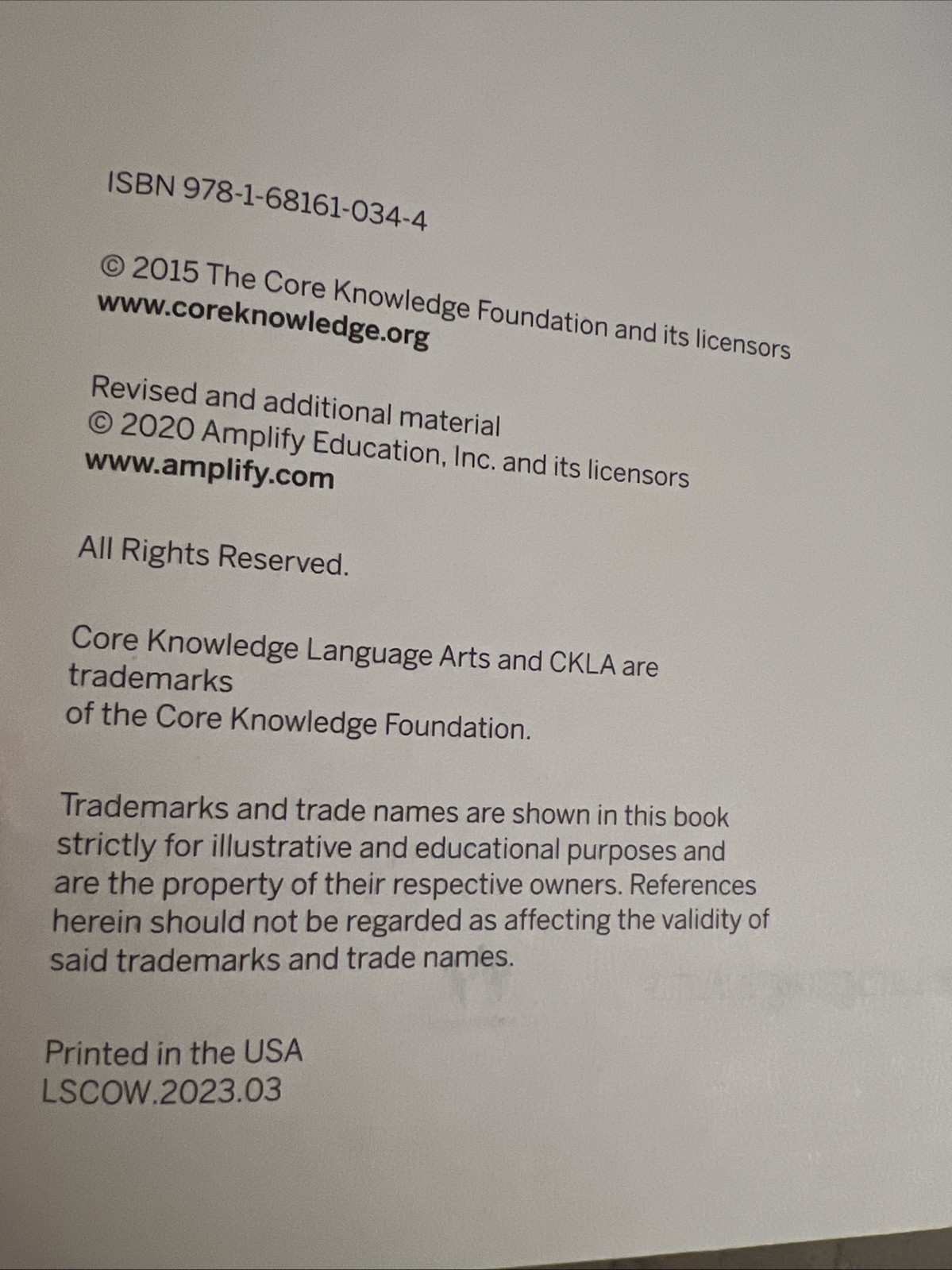 Amplify Core Knowledge Language Arts Unit 5 Light and Sound Grade 3