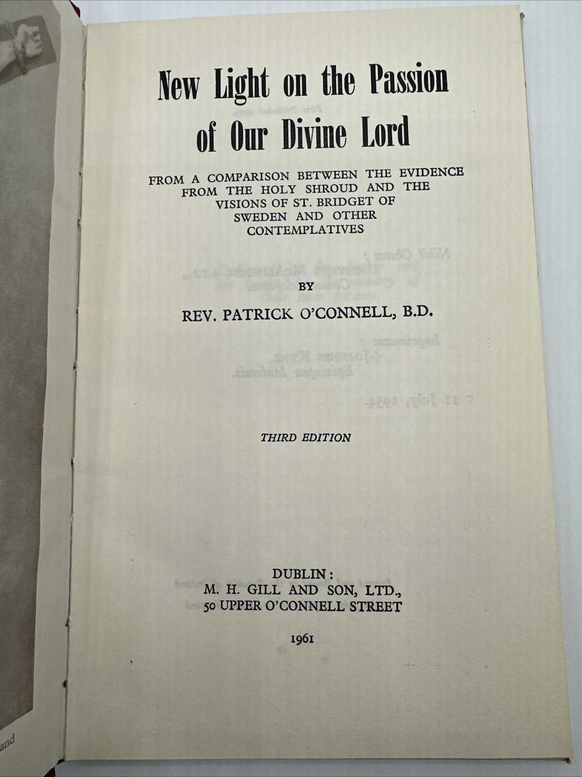 New Light On The Passion Rev P O Connell Hardcover 1961 Our Divine Lord 86 Pages