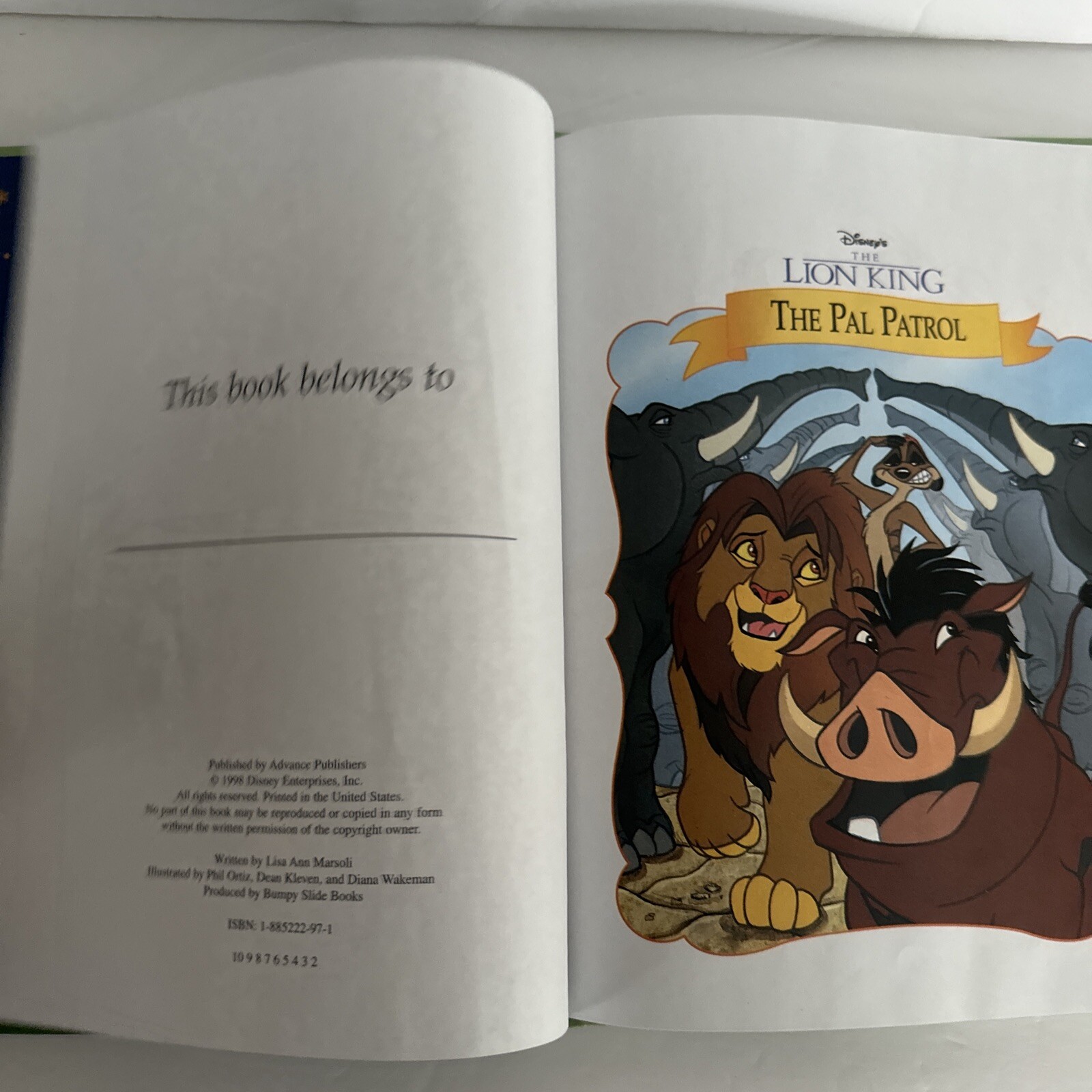Disney Storytime Treasures – The Lion King – “The Pal Patrol” #1 – HC, 1998