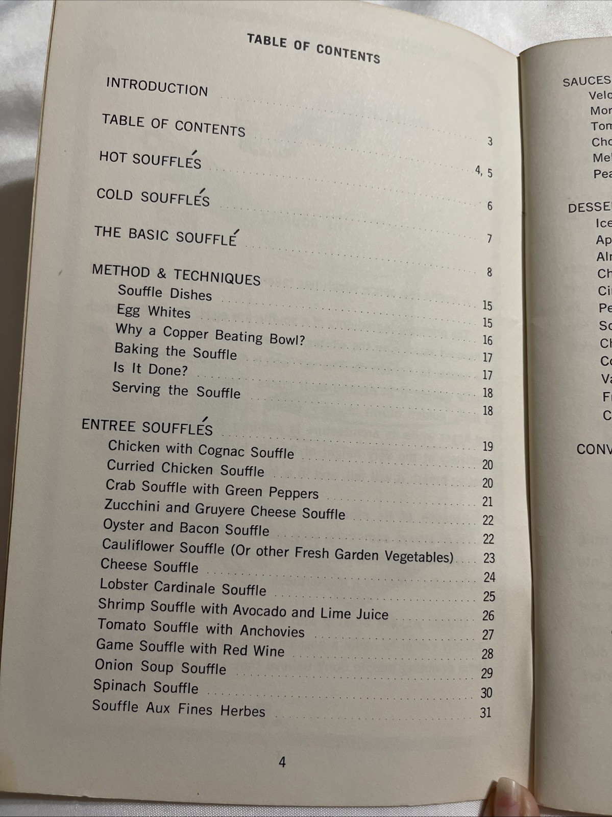 Vintage 1969 Soufflé Spectacular Cookbook Recipes Items Chalmers