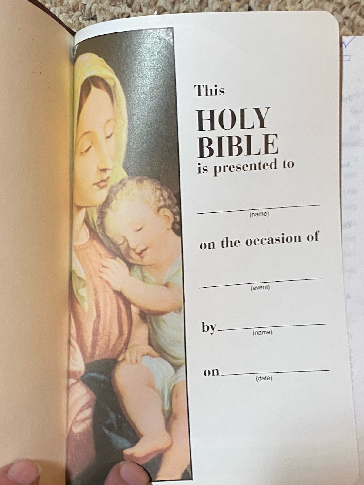 1987 New American Bible Holy Bible Catholic Bible Press 9055NBG Bonded Leather