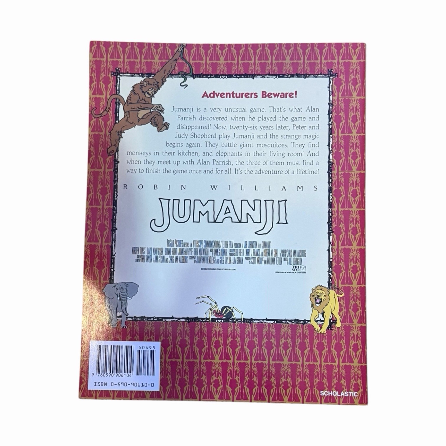 Vintage Jumanji Picture Story Book Robin Williams 1995 Scholastic Inc