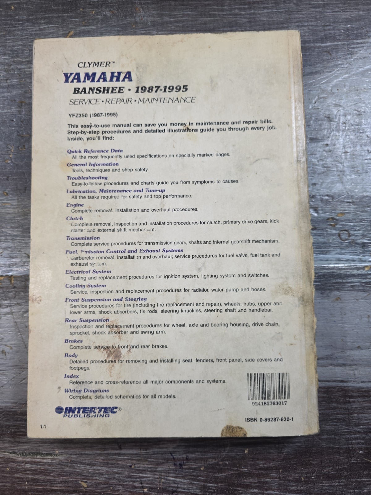 Clymer Service Repair Maintenance Manual M394 YTM/YFM200 YTM225 1983-1986