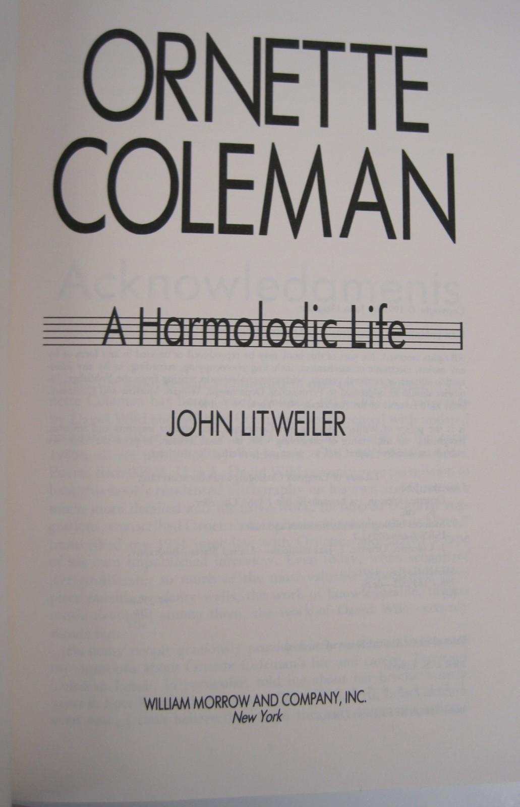 Ornette Coleman : A Life in Harmolodics by John Litweiler (HC OVSZ)