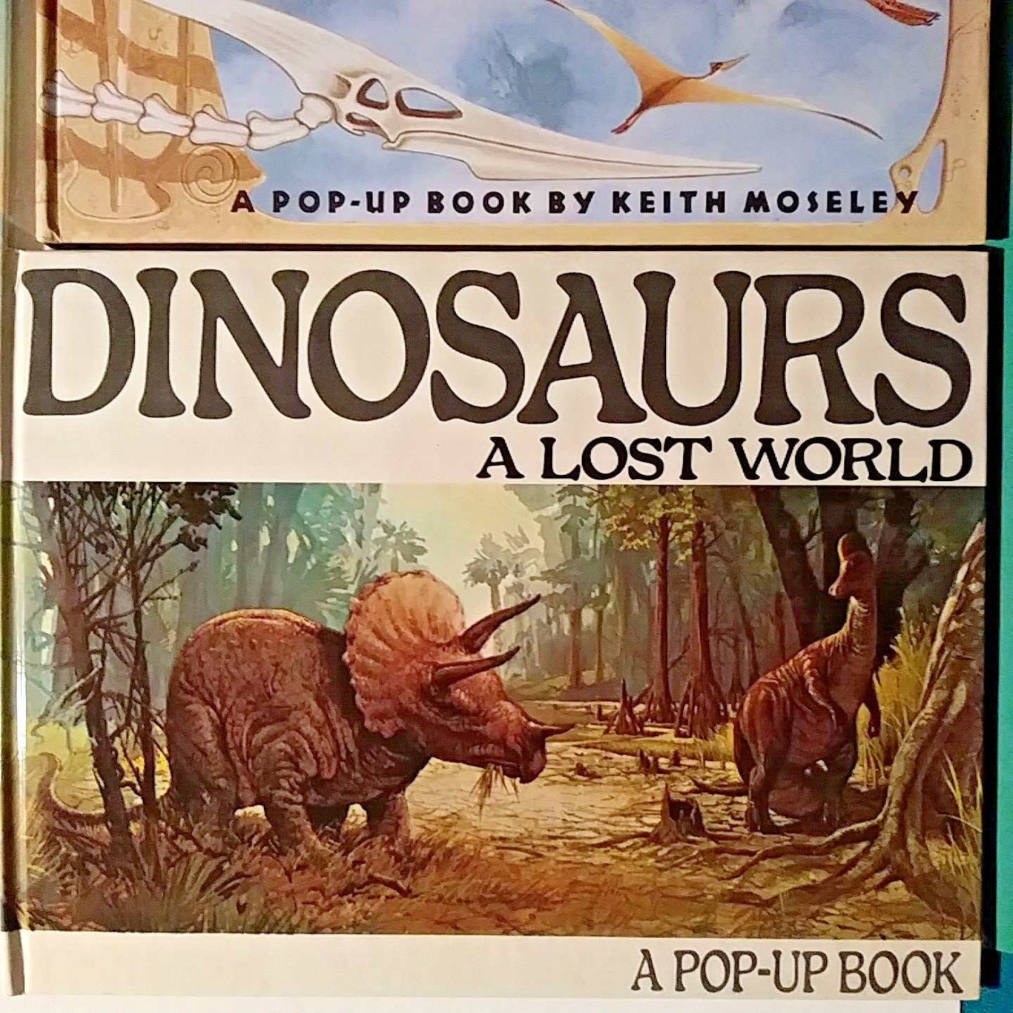 PTEROSAURS, DINOSAURS POP-UP BOOKS By Keith Moseley, 1984-88 two 1st. Eds. MINT