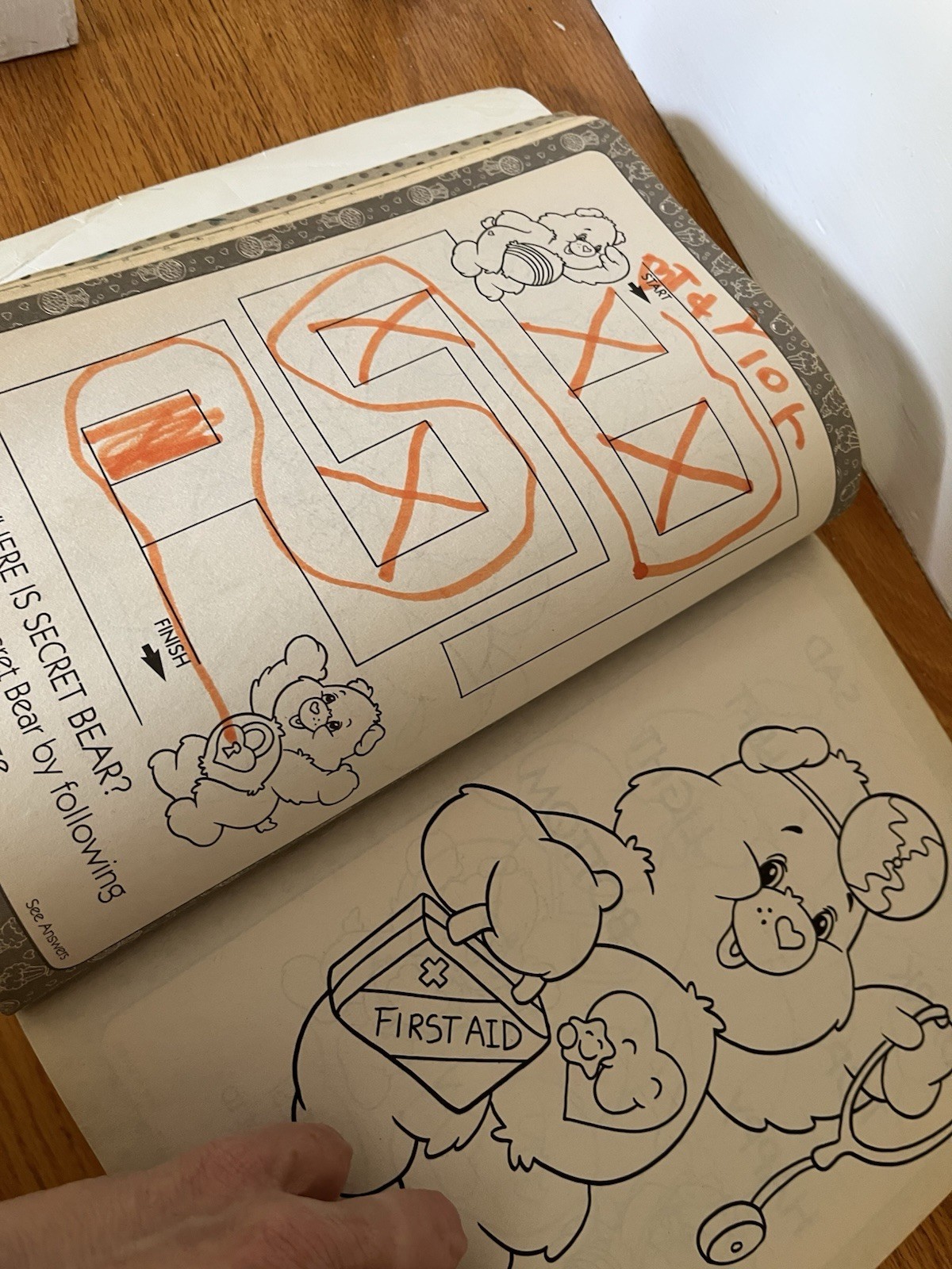 Care bear Giant coloring & activity book 2007 18 pages marked on