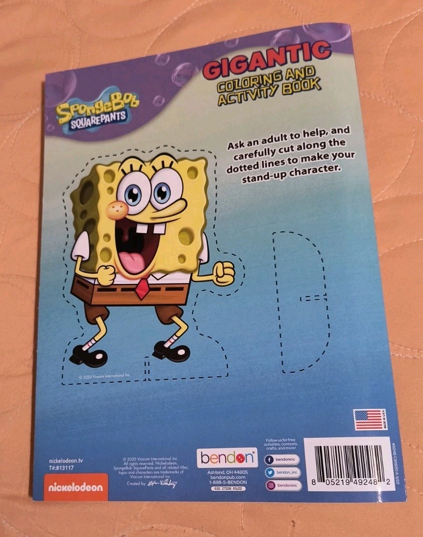 SpongeBob SquarePants “Bubbly Buddies” Gigantic Coloring & Activity Book🆕🆓Ship