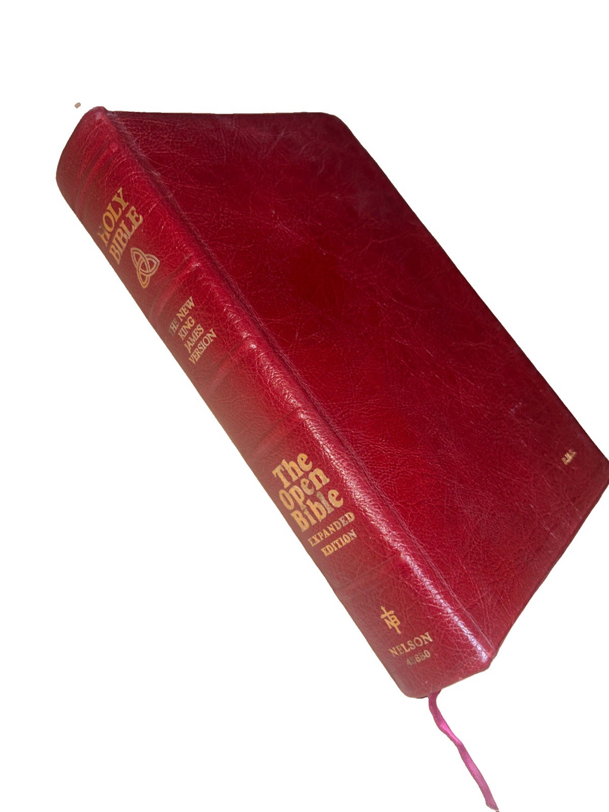 The Open Bible Expanded Edition NKJV Red Letter Genuine Leather 1987 Nelson