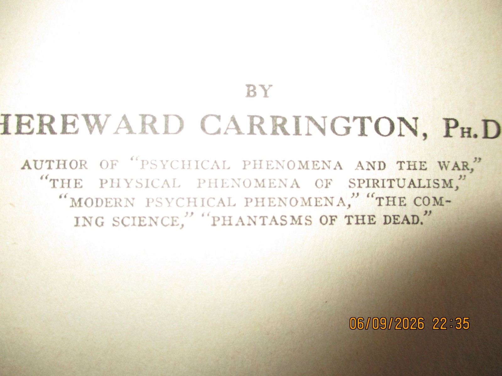 Your Psychic Powers and How to Develop Them by H. Carrington 1st ed., 1920