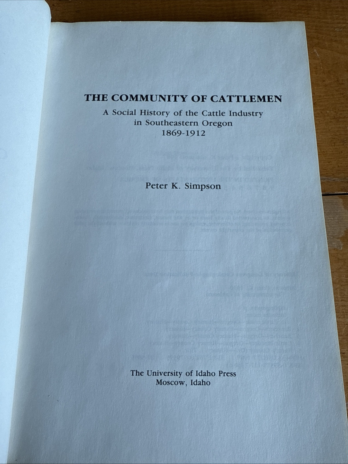 The Community of Cattlemen: A Social History of the Cattle Industry SE Oregon