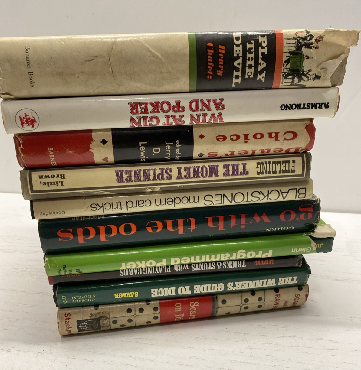 Poker,Dice,Card games Books Lot of 10 HC,DJ