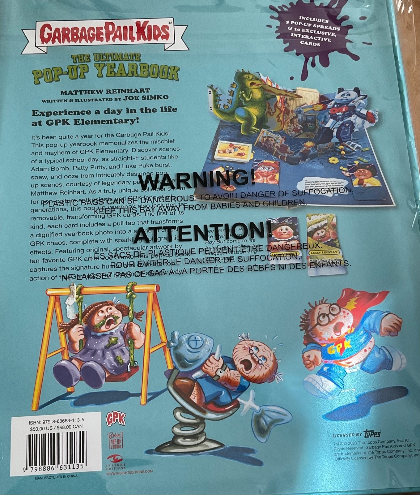 Garbage Pail Kids: Pop Up Book Yearbook Signed by Matthew Reinhart 1st Ed Rare