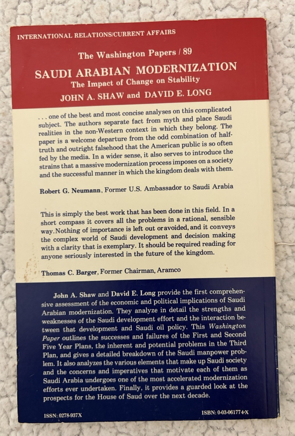 The Washington Papers 89 by John Shaw & David long