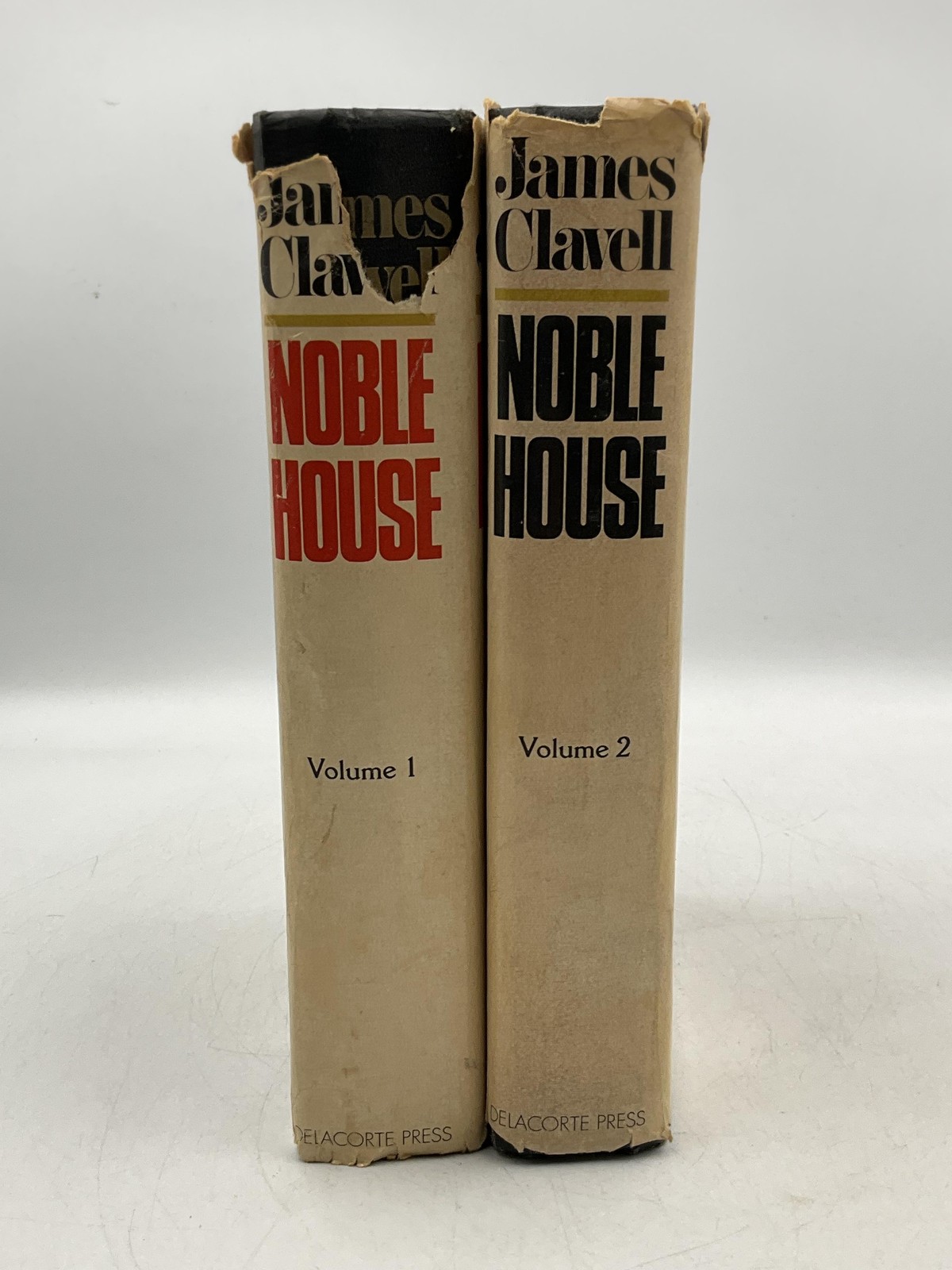 Noble House James Clavell 1981 Hardcover Delacorte Press Book Club Vols 1 & 2