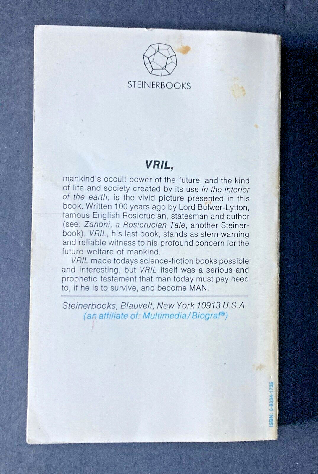 Vtg PB ’72 -VRIL The Power Of The Coming Race-Sir Bulwer Lytton-READ DESCRIPTION
