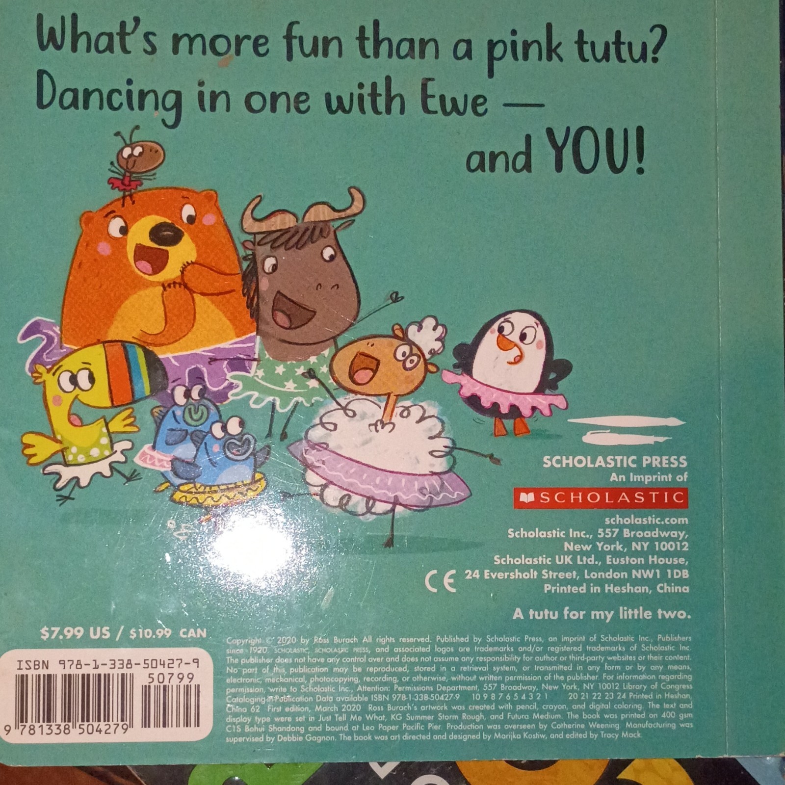Scholastic Press I Love My Tutu Too! by Ross Burach Board Book 2020 Illustrated