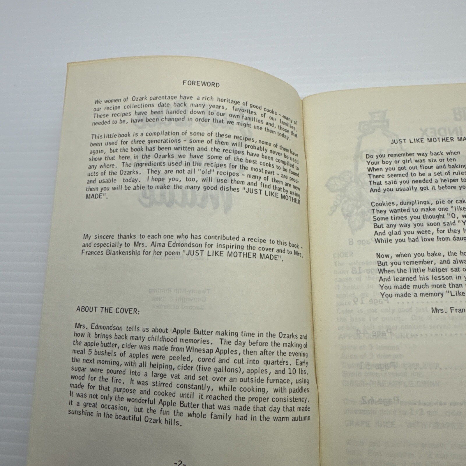 Just Like Mother Made Ozark Recipes Louise Henderson 1964 Booklet Vintage Recipe