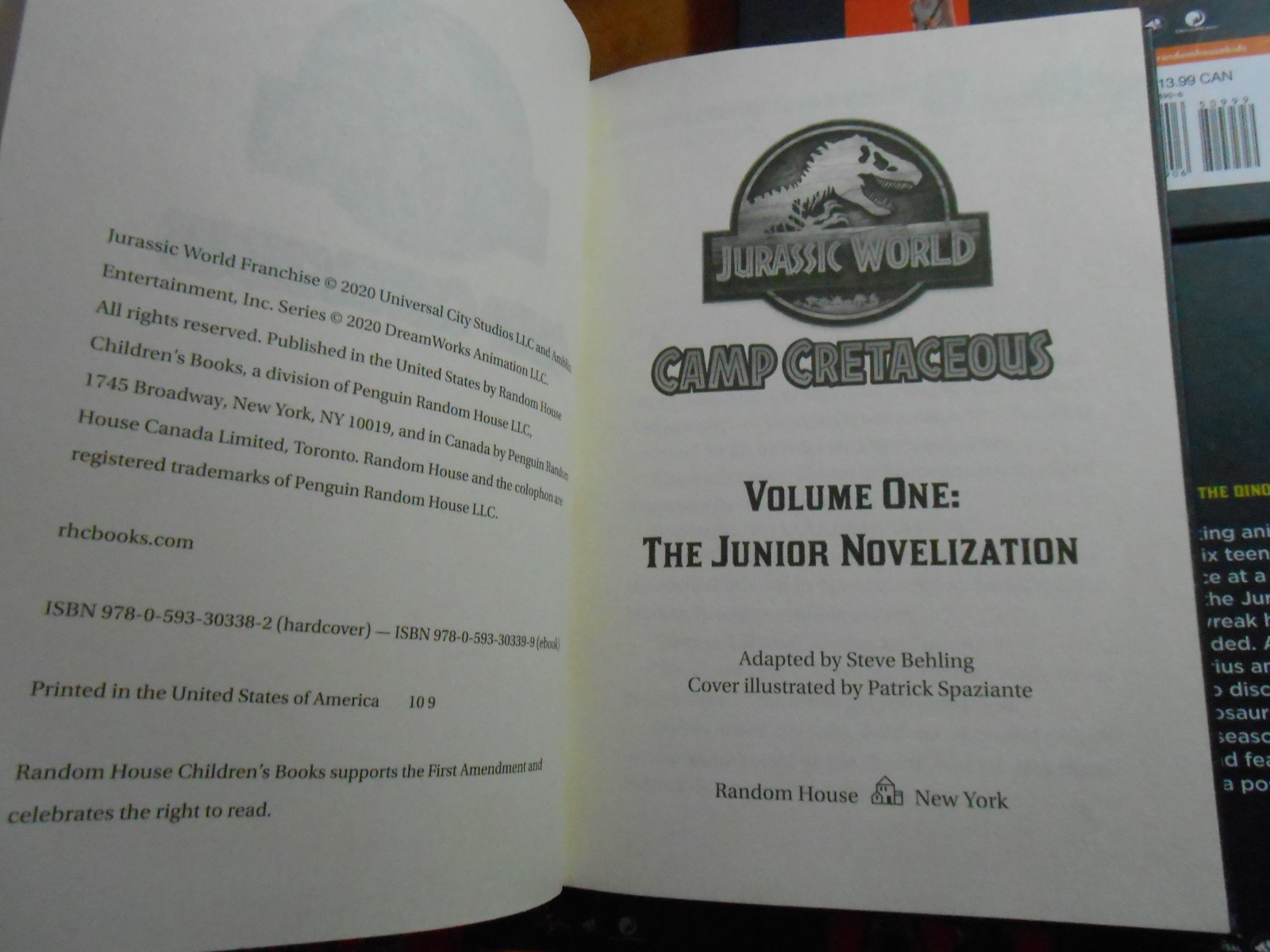 Steve Behling JURASSIC WORLD: Camp Cretaceous Deluxe Jr Novelization #1-4-HC LN